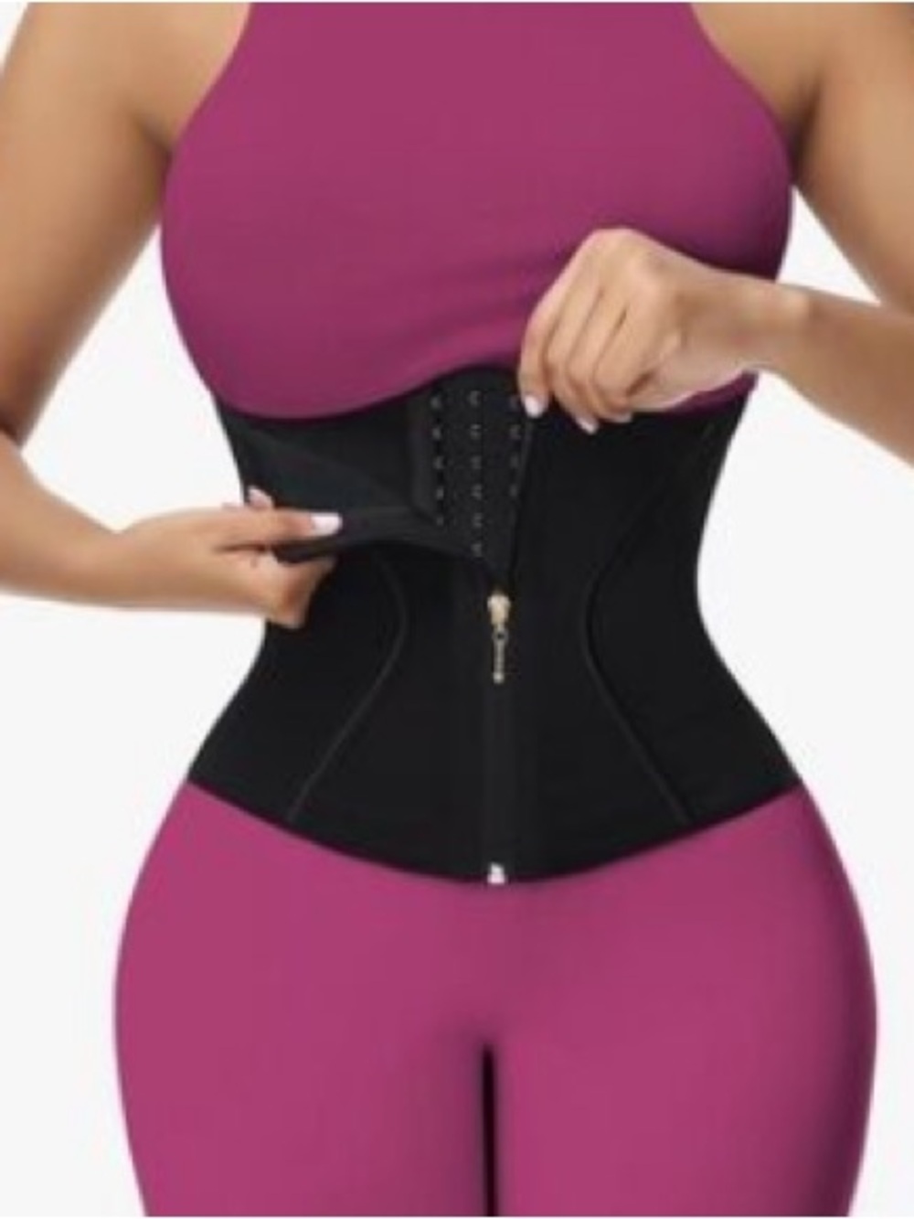 Black High-Waist Shaping with Gold Front Zip. NIOP